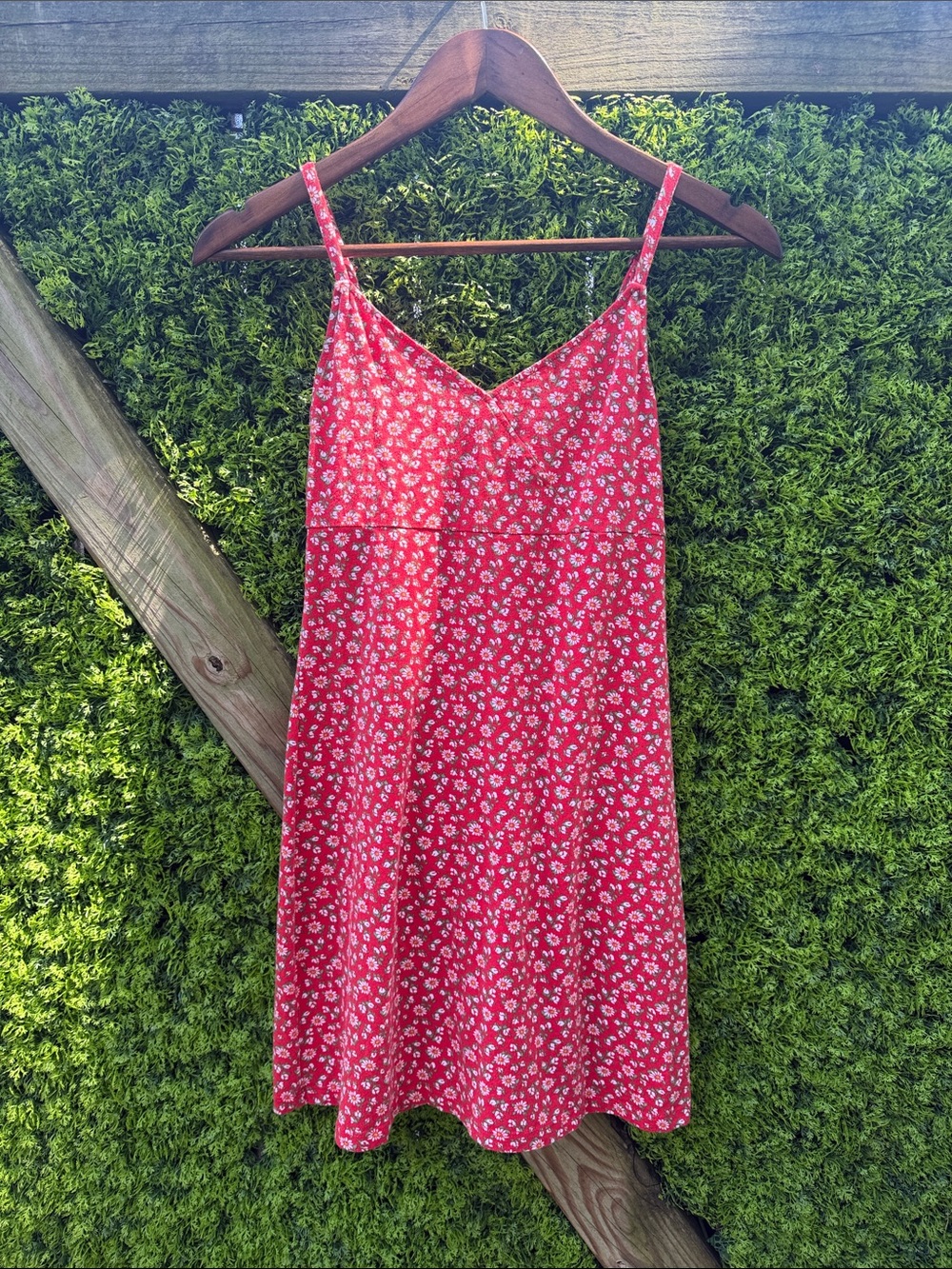 Hollister Red Daisy Slip Dress with Spaghetti Straps